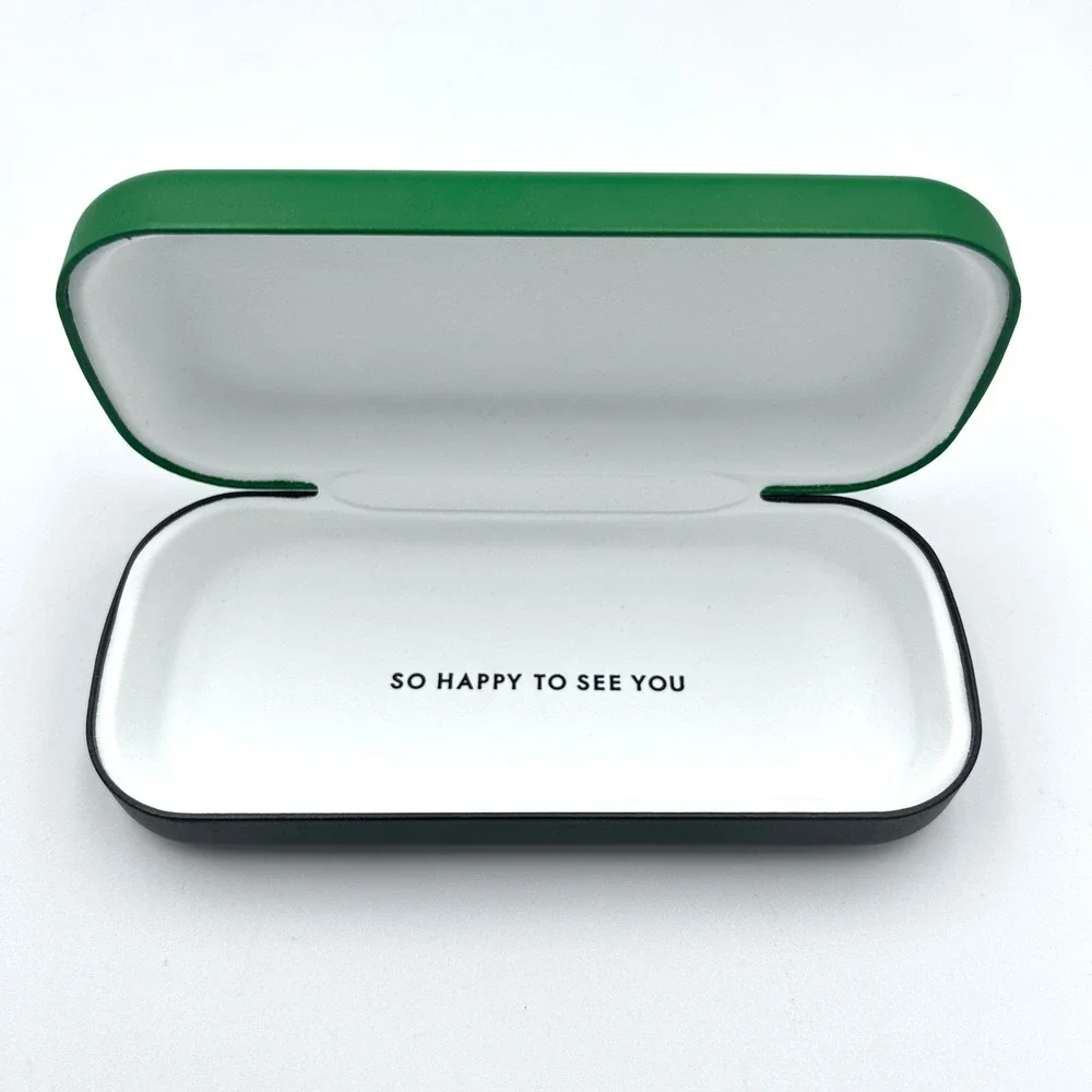 Kate Spade New York Hard Shell Eyeglass Case Green Black So Happy To See You